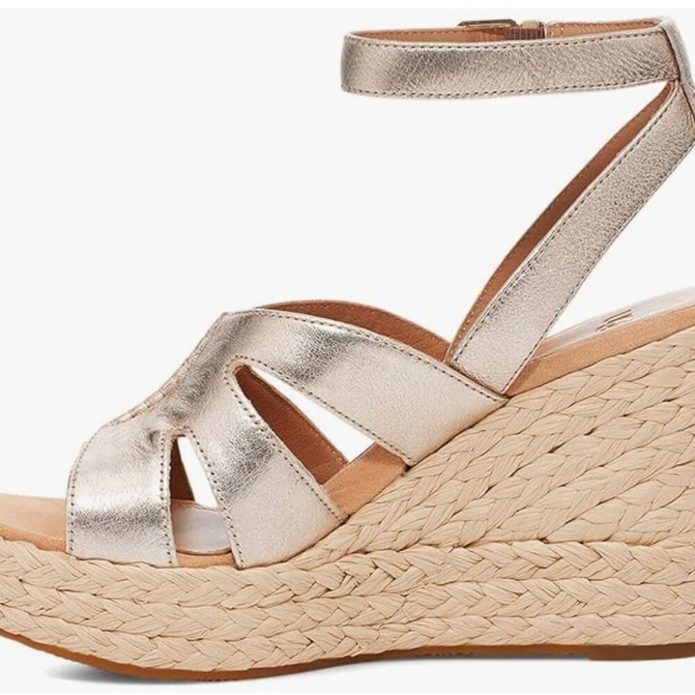 BRAND NEW UGG careena platform sandal in gold metallic, size 8 - Picture 4 of 11
